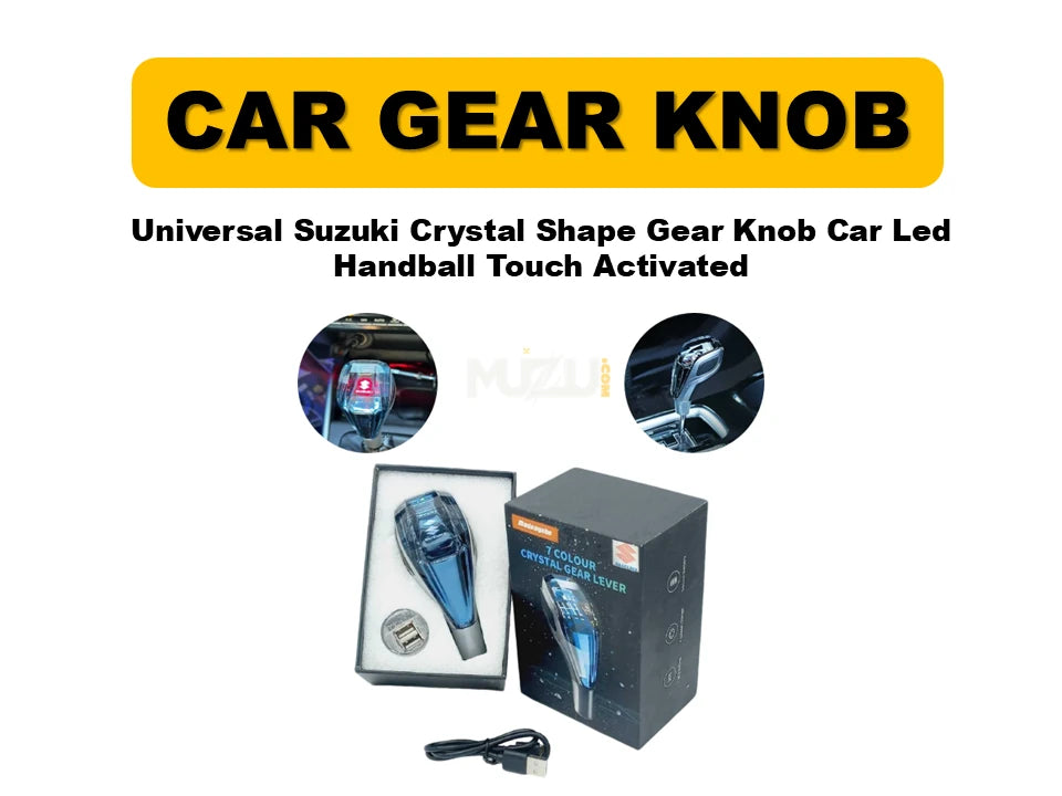 1 Pc Universal Suzuki Crystal Shape Gear Knob – LED Touch Activated Car Handball Shifter