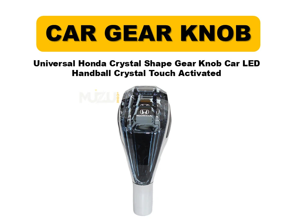 1 Pc Universal Honda Crystal Shape Gear Knob – LED Touch Activated Car Handball Shifter