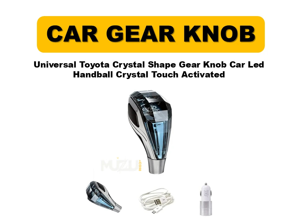 1 Pc Universal Toyota Crystal Shape Gear Knob – LED Touch Activated Car Handball Shifter