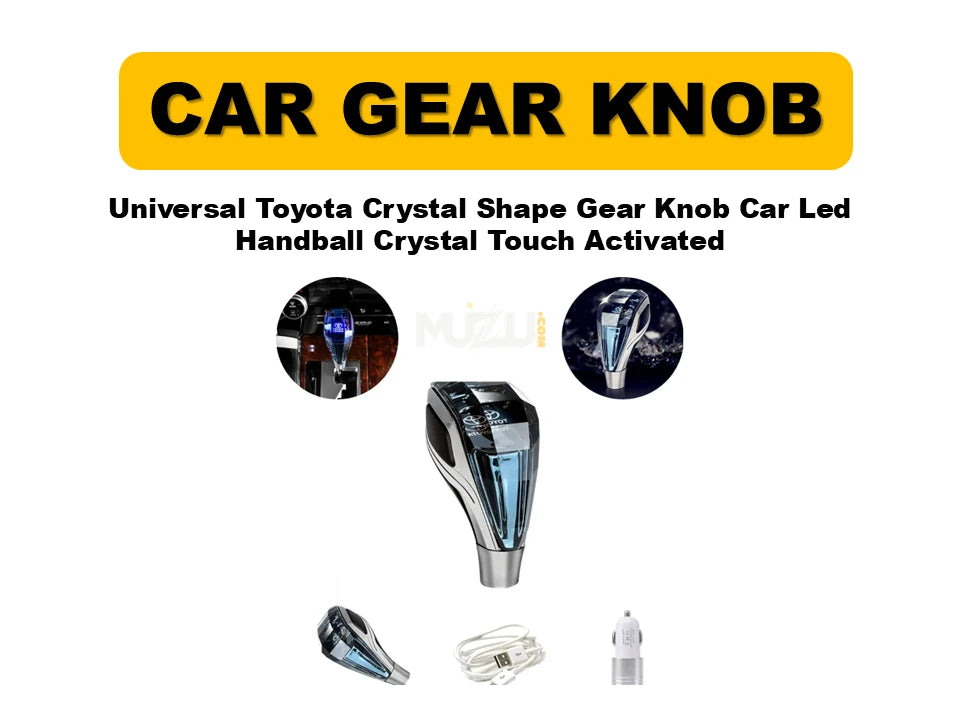 1 Pc Universal Toyota Crystal Shape Gear Knob – LED Touch Activated Car Handball Shifter