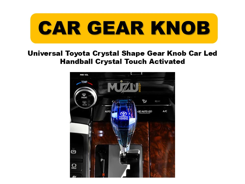 1 Pc Universal Toyota Crystal Shape Gear Knob – LED Touch Activated Car Handball Shifter