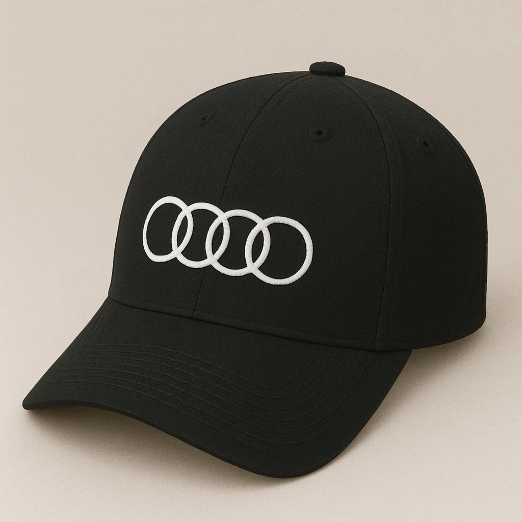 Audi Four Rings Cap – Black Luxury Auto Logo Hat