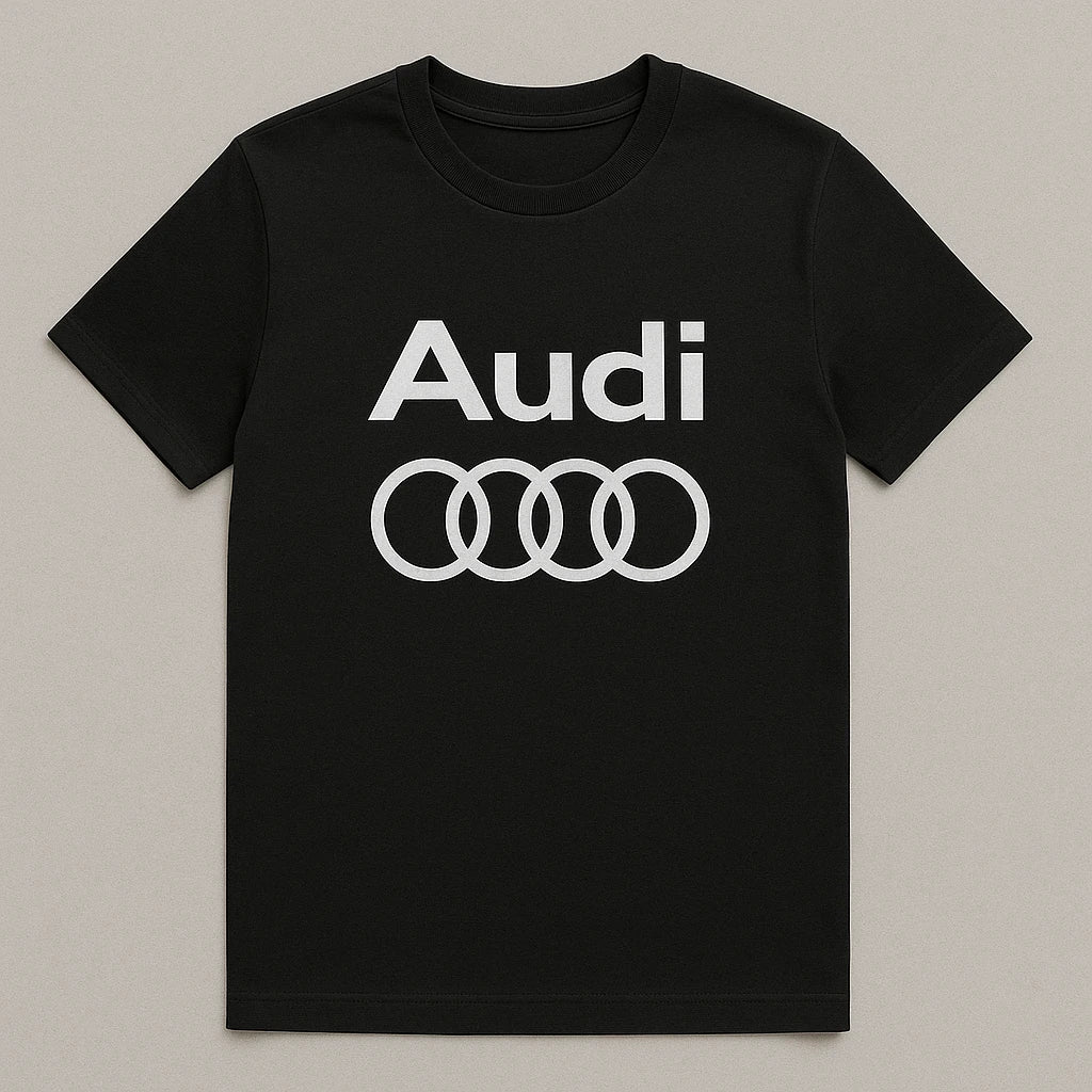 Audi Logo T-Shirt – Premium Black Cotton Tee for Luxury Car Lovers