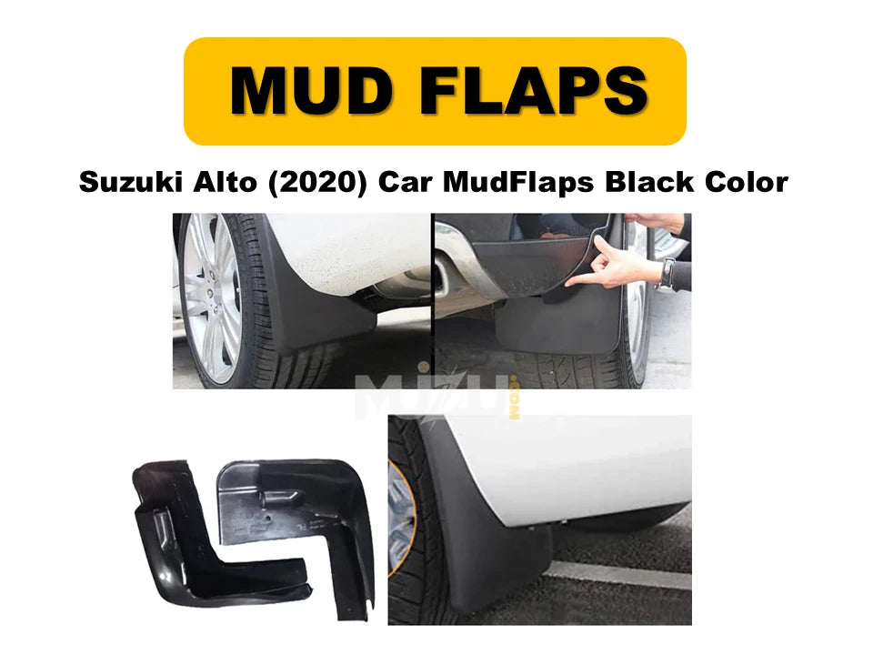 Car Mud Flaps Suzuki Alto 2020 – Black 2 Pcs Set with Color Box (Pakistan)