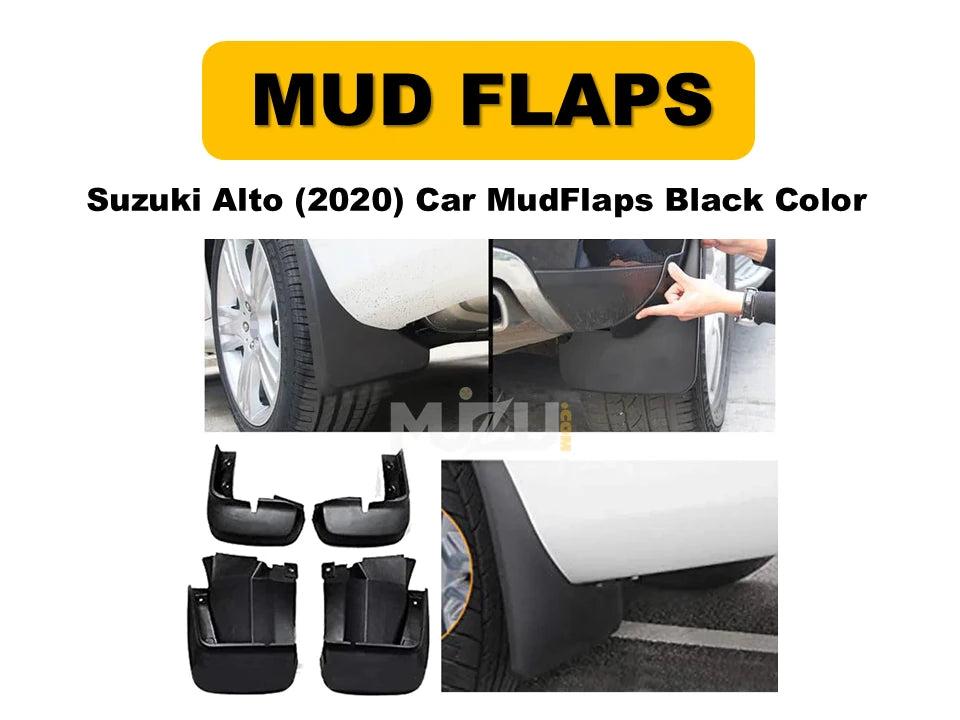 Car Mud Flaps Suzuki Alto 2020 – Black 2 Pcs Set with Color Box (Pakistan)