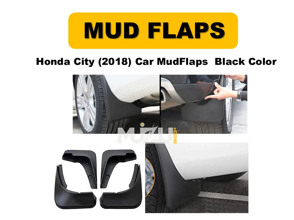 Car Mud Flaps Honda City 2018 – Black 4 Pcs Set with Colour Box Pack (Pakistan)