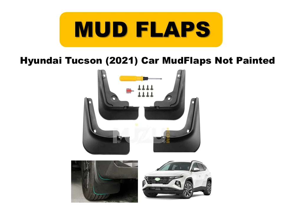Car Mud Flaps Hyundai Tucson 2021 – Not Painted 4 Pcs Set with Colour Box Pack (China)