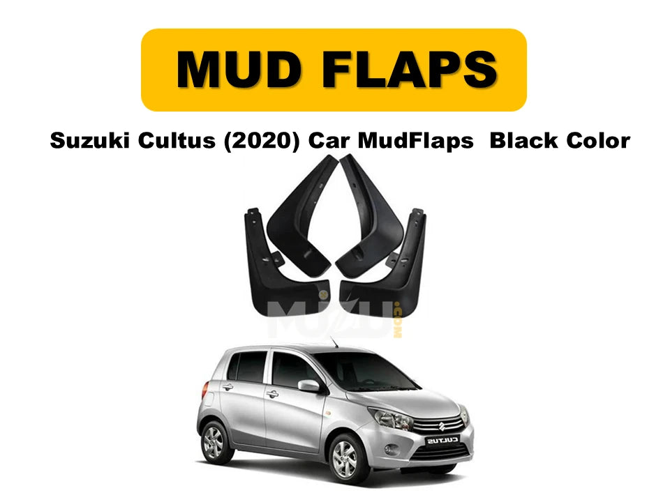 Car Mud Flaps Suzuki Cultus 2020 – Black 4 Pcs Set with Colour Box Pack (Pakistan)