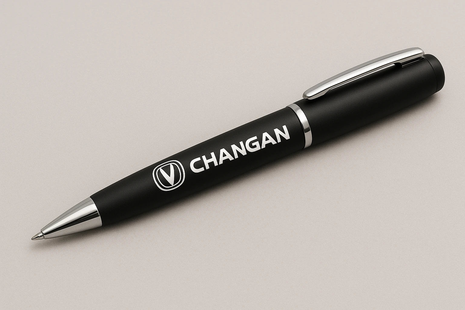 Changan Logo Pen – Sleek Black Metal Ballpoint for Auto Professionals