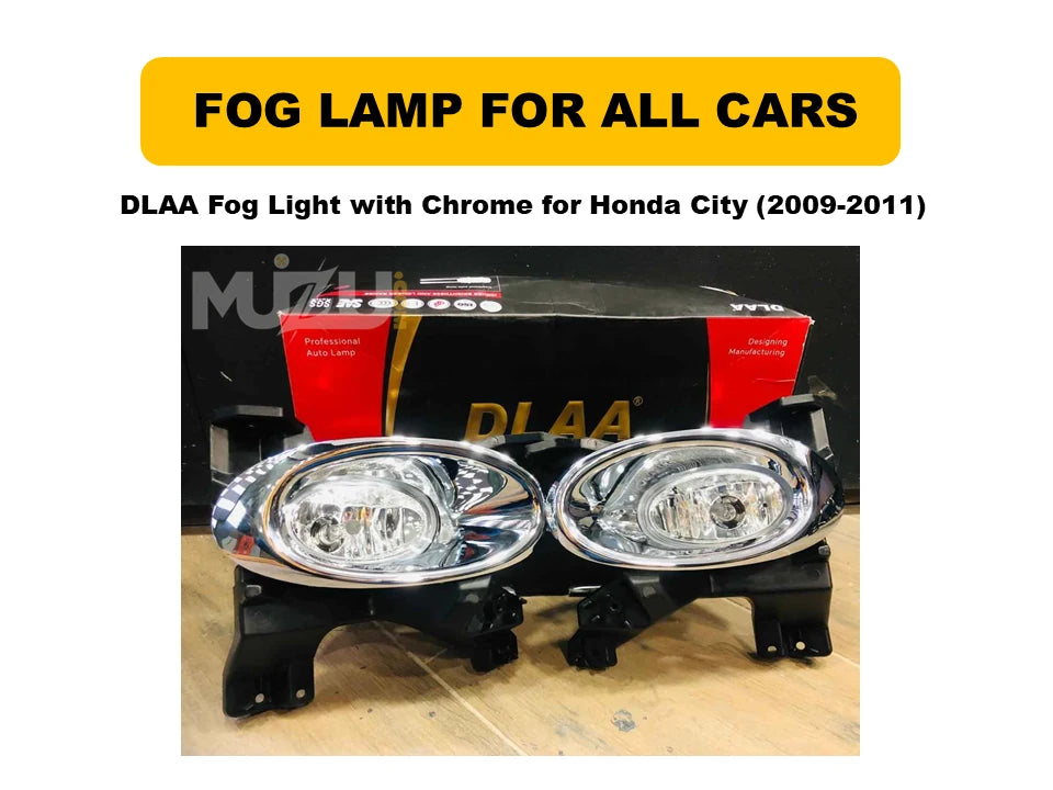DLAA Chrome Fog Lights Honda City 2009–2011 – OEM Fit Fog Lamps