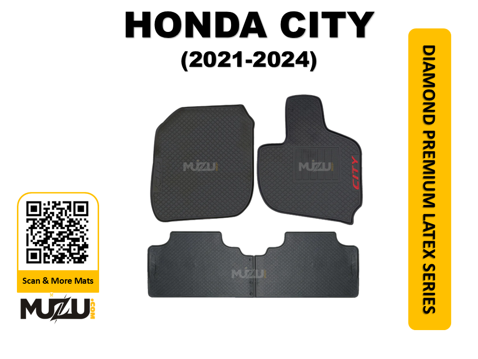 Diamond Premium Latex Car Floor Mats for Honda City (2021–2024)