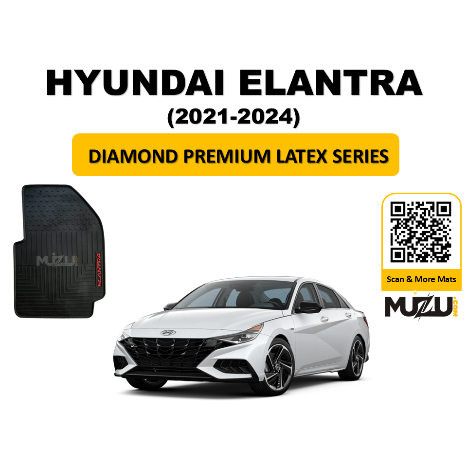 Diamond Premium Latex Car Floor Mats for Hyundai Elantra (2021–2024)