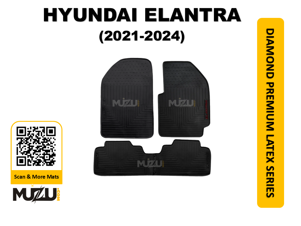 Diamond Premium Latex Car Floor Mats for Hyundai Elantra (2021–2024)