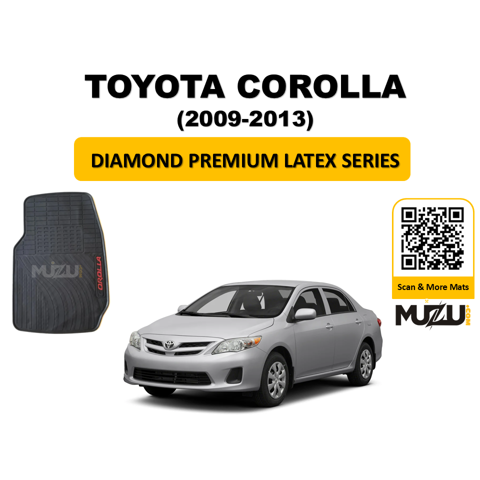 Diamond Premium Latex Car Floor Mats for Toyota Corolla (2009–2013)