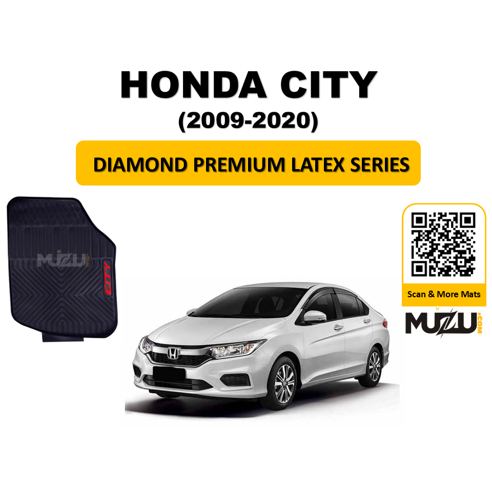 Diamond Premium Latex Series Car Floor Mats for Honda City (2009–2020)