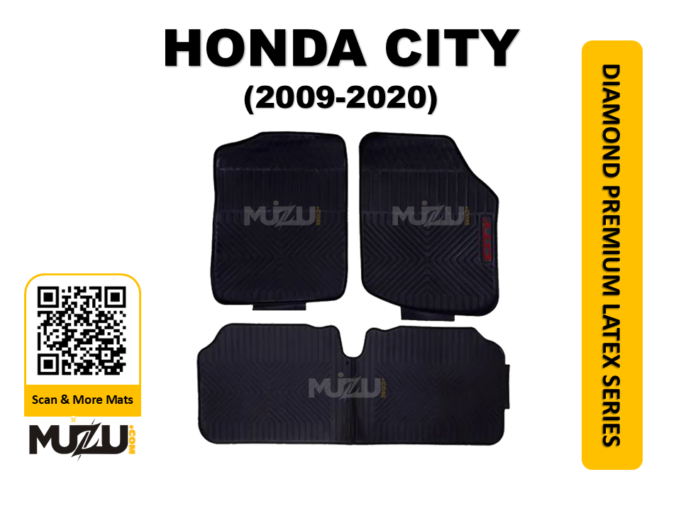 Diamond Premium Latex Series Car Floor Mats for Honda City (2009–2020)