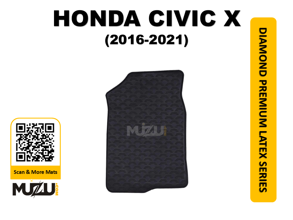 Diamond Premium Latex Series Car Floor Mats for Honda Civic X (2016–2021)