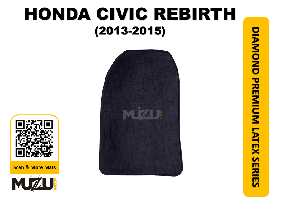 Diamond Premium Latex Car Floor Mats for Honda Civic Rebirth (2013–2015)