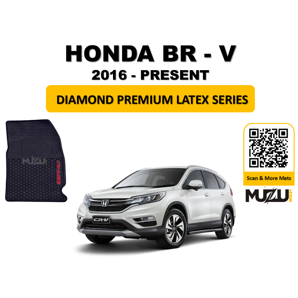 Honda BR-V Latex Rubber Car Floor Mats (2016–Present) – Durable Custom Fit