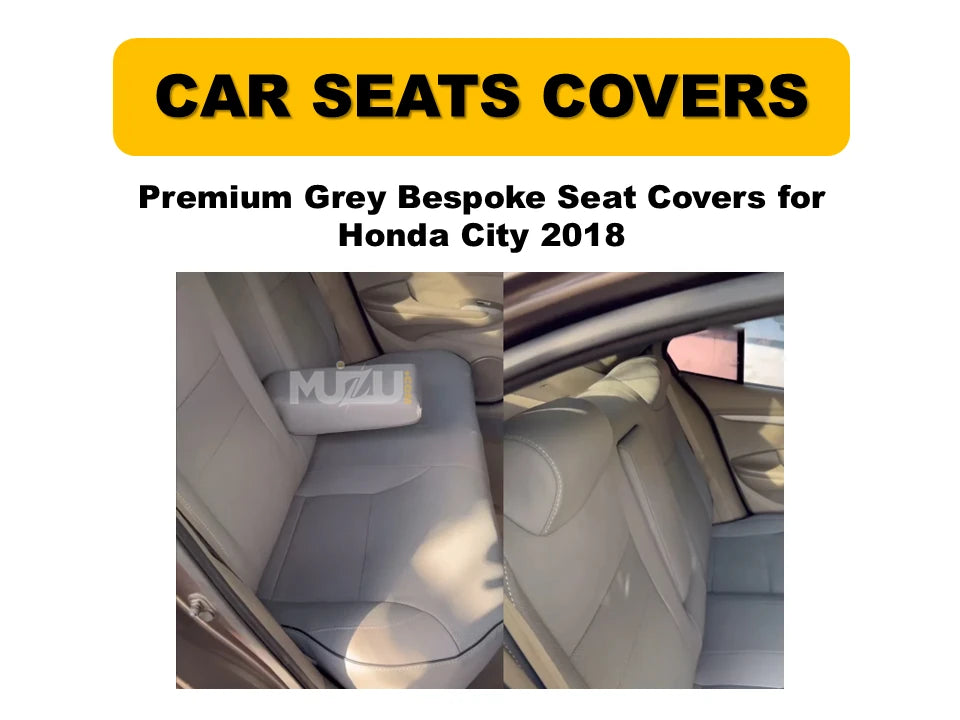 Honda City 2018 Grey Bespoke Seat Covers – Custom Fit, Premium Comfort & Stylish Protection