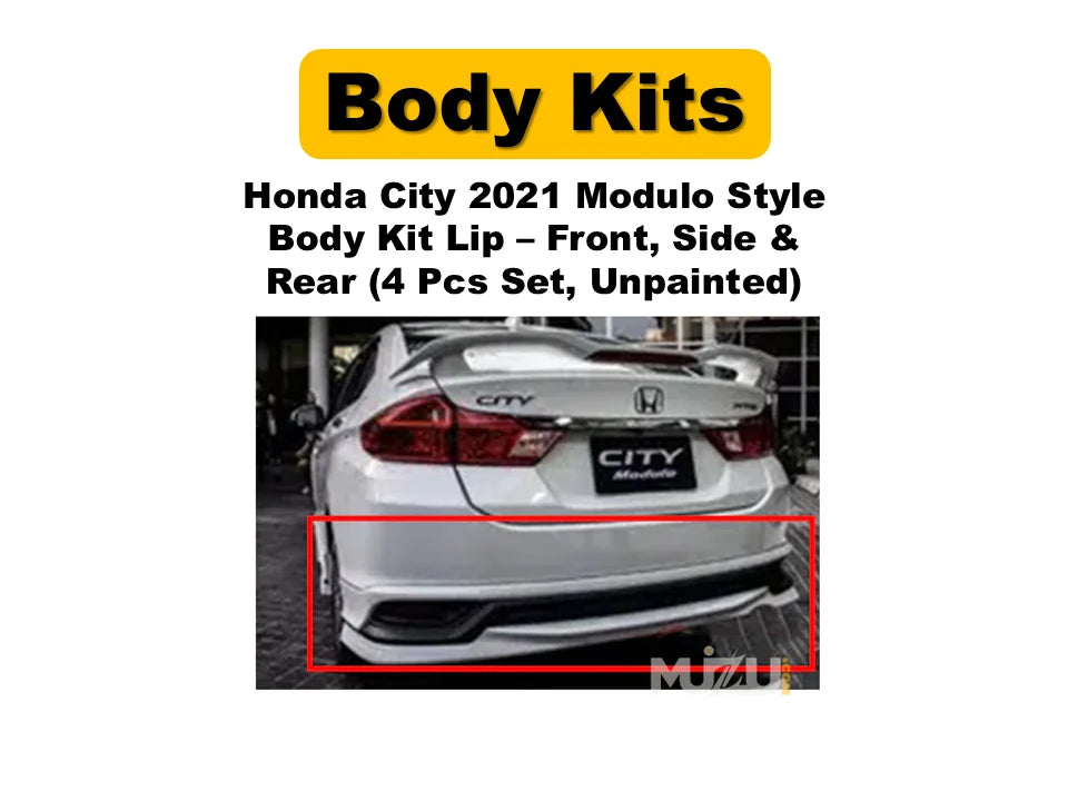 Honda City 2021 Modulo Style Body Kit Lip – Front, Side & Rear (4 Pcs Set, Unpainted, Without Lights)