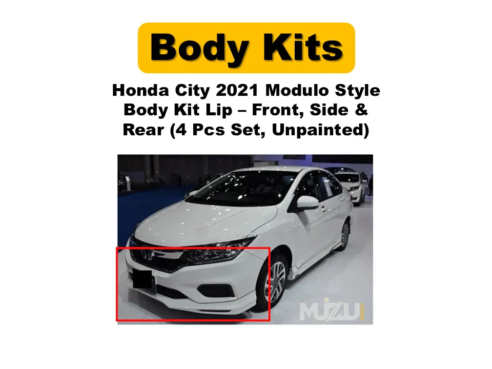 Honda City 2021 Modulo Style Body Kit Lip – Front, Side & Rear (4 Pcs Set, Unpainted, Without Lights)