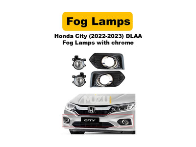 Honda City 2022–2023 DLAA Fog Lamps with Chrome Covers – OEM Style Front Fog Lights (Pair)