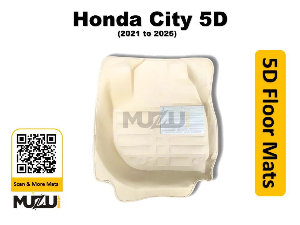 Honda City 5D Beige Car Floor Mats (2021–2025) – Luxury Custom Fit