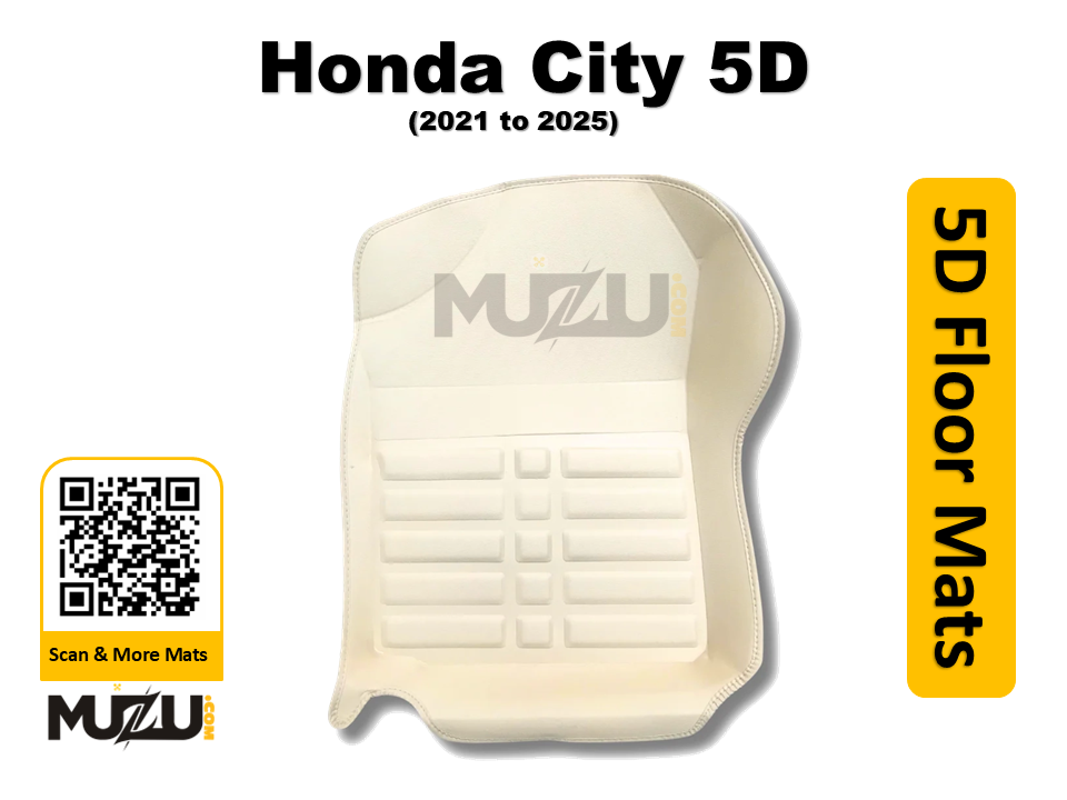 Honda City 5D Beige Car Floor Mats (2021–2025) – Luxury Custom Fit