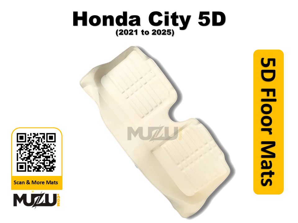 Honda City 5D Beige Car Floor Mats (2021–2025) – Luxury Custom Fit