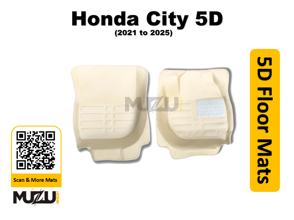 Honda City 5D Beige Car Floor Mats (2021–2025) – Luxury Custom Fit