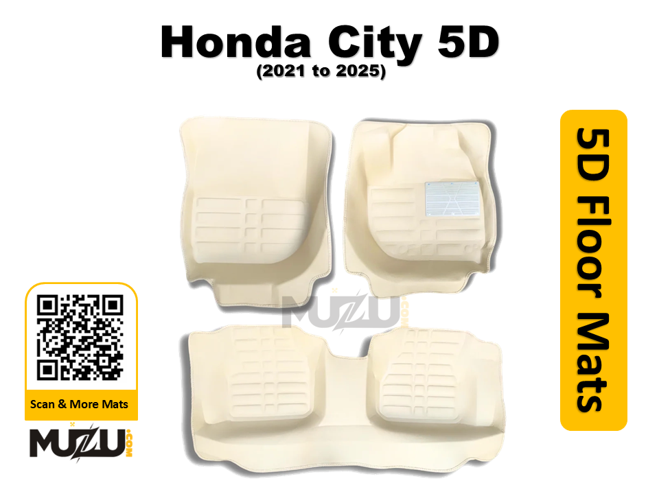 Honda City 5D Beige Car Floor Mats (2021–2025) – Luxury Custom Fit