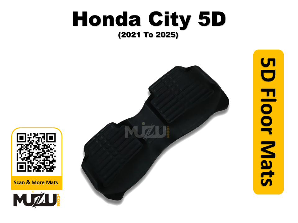 Honda City 5D Black Car Floor Mats (2021–2025) – Premium Custom Fit