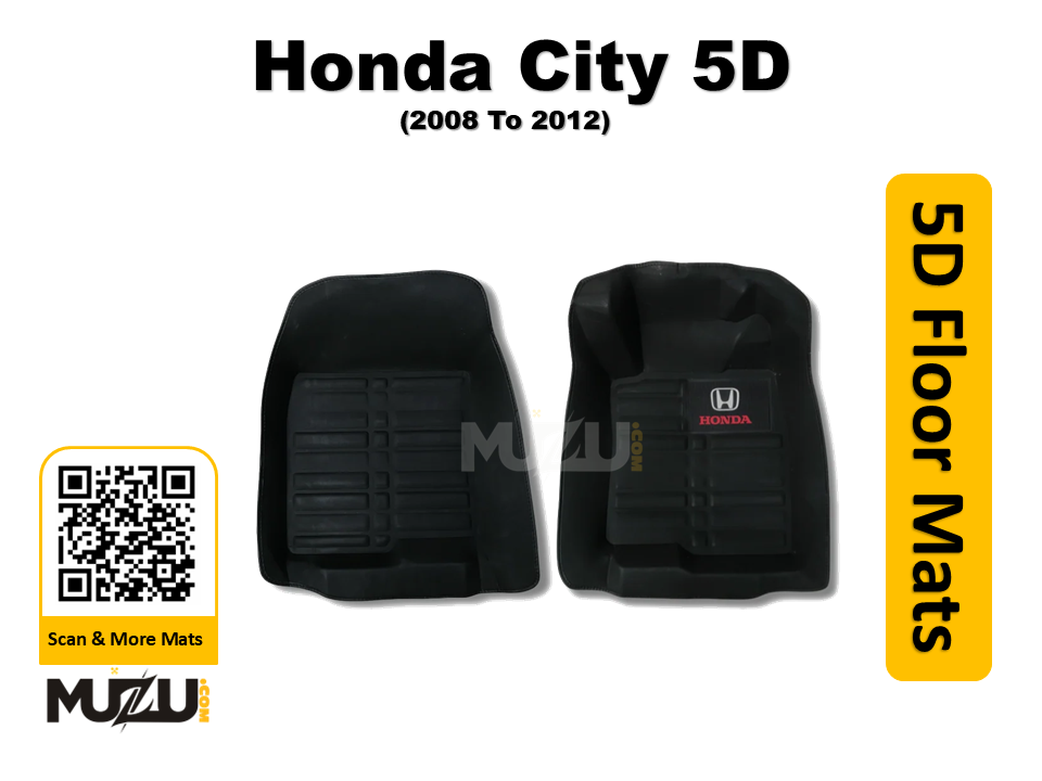 Honda City 5D Black Car Floor Mats (2021–2025) – Premium Custom Fit