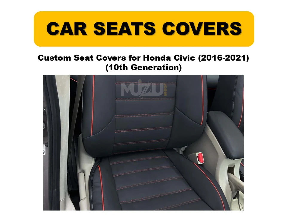 Honda Civic 2016–2021 Custom Seat Covers (10th Gen) – Premium Fit, Comfort & Style