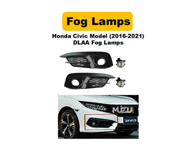 Honda Civic 2016–2021 DLAA Fog Lamps – OEM Style Front Fog Lights (Pair)