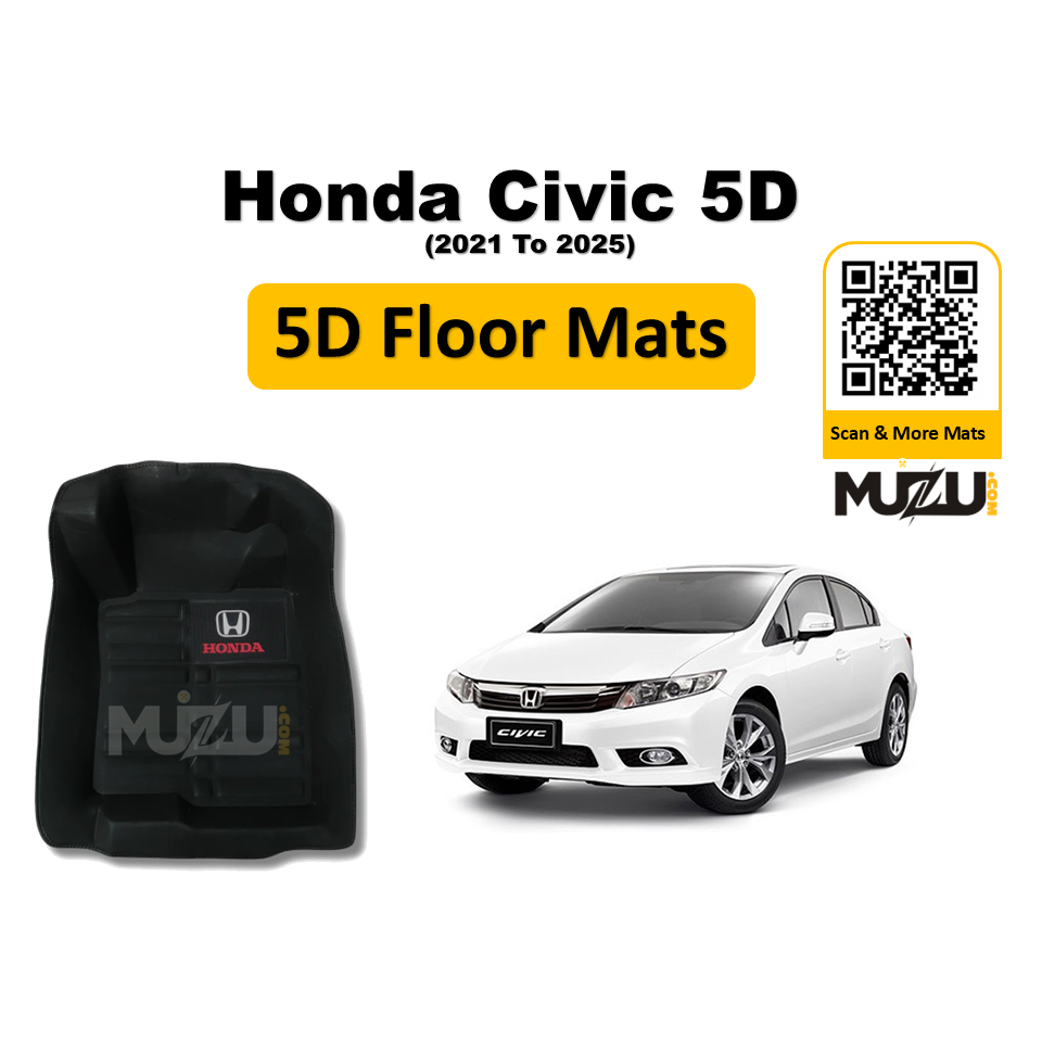 Honda Civic 5D Car Floor Mats (2021–2025) – Premium Custom Fit