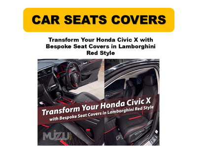 Honda Civic X Bespoke Seat Covers – Lamborghini Red Style, Premium Fit & Protection