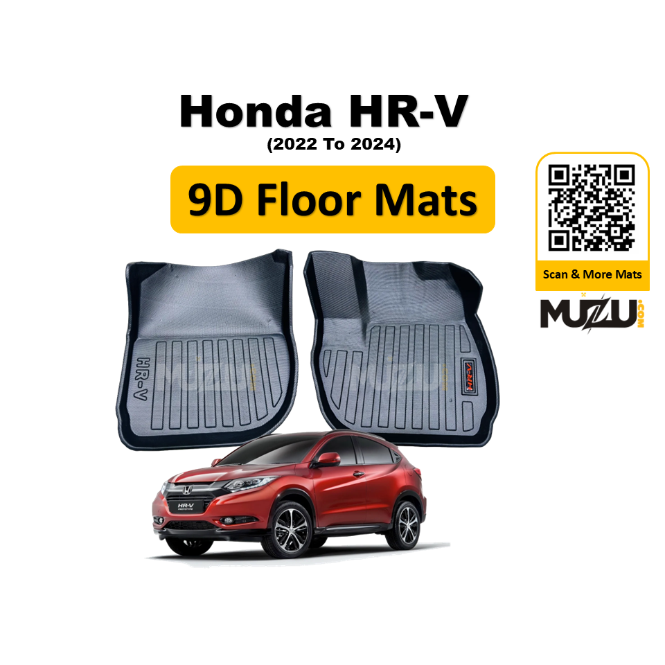 Honda HR-V 9D Plastic Car Floor Mats (2022–2024) – Premium Full Coverage