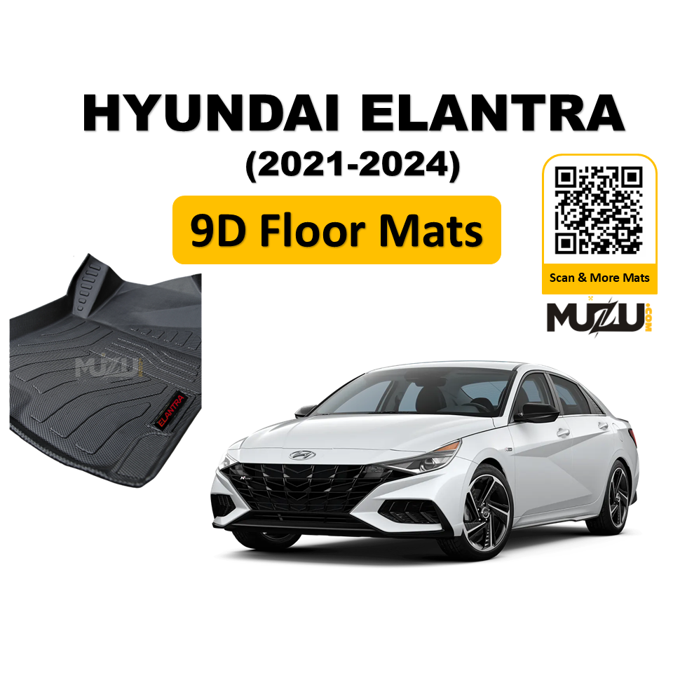 Hyundai Elantra 9D TPE Plastic Car Floor Mats (2021–2024) – Heavy Duty Custom Fit