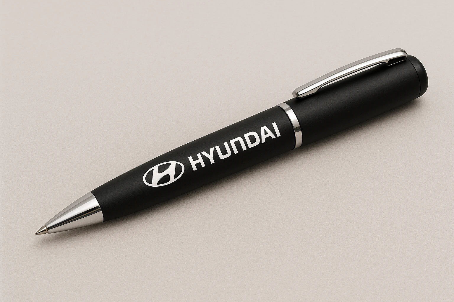 Hyundai Logo Pen – Elegant Black Metal Ballpoint