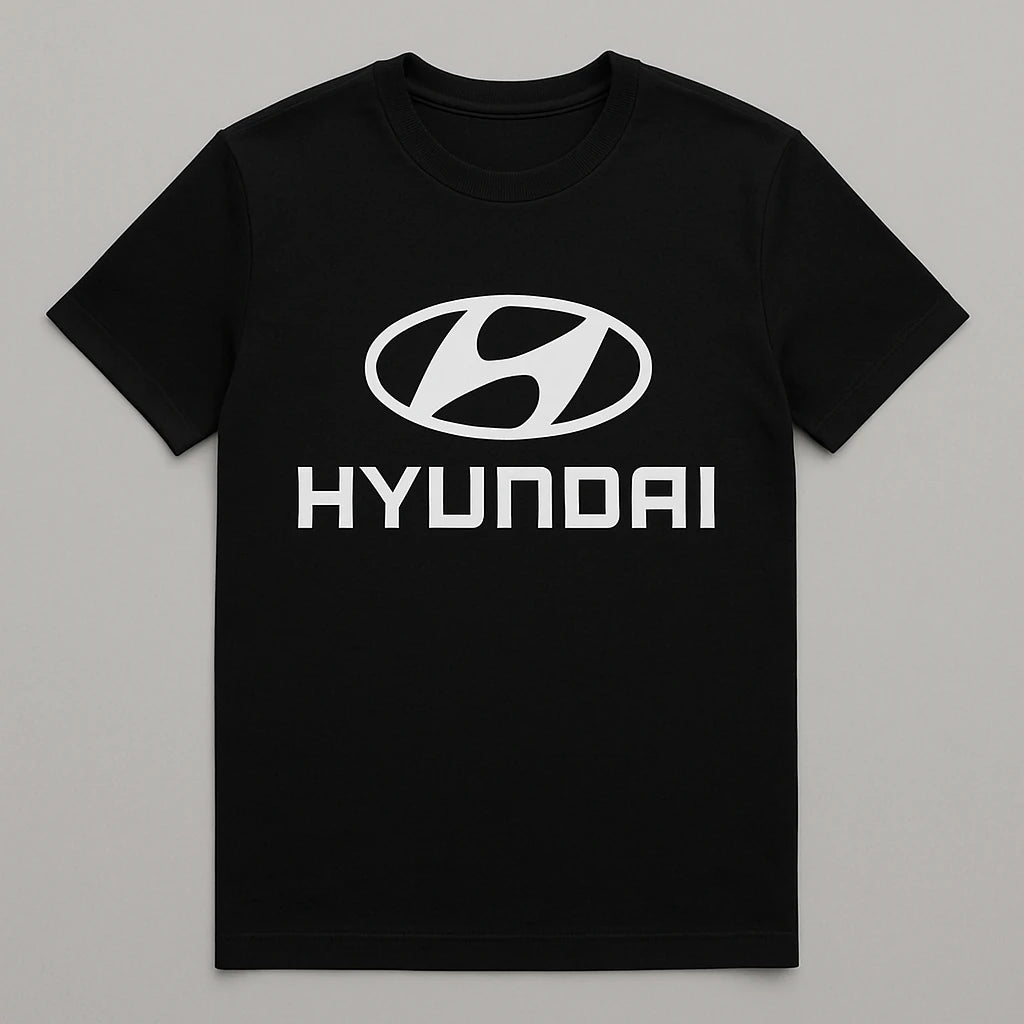Hyundai Logo T-Shirt – Soft Black Cotton Tee for Modern Car Fans