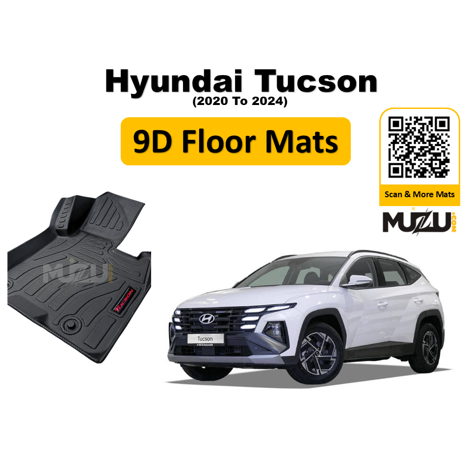 Hyundai Tucson 9D Plastic Car Floor Mats (2020–2024) – Heavy Duty Custom Fit