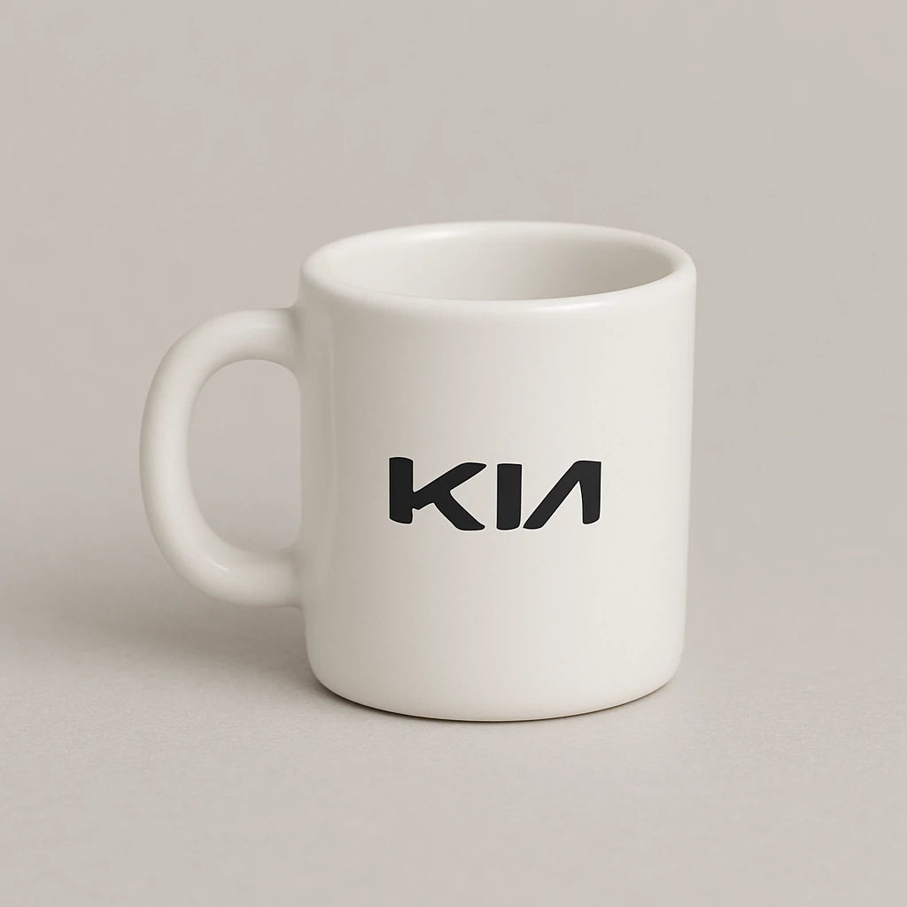 KIA Logo Mug – Stylish White Ceramic Coffee Cup for KIA Fans