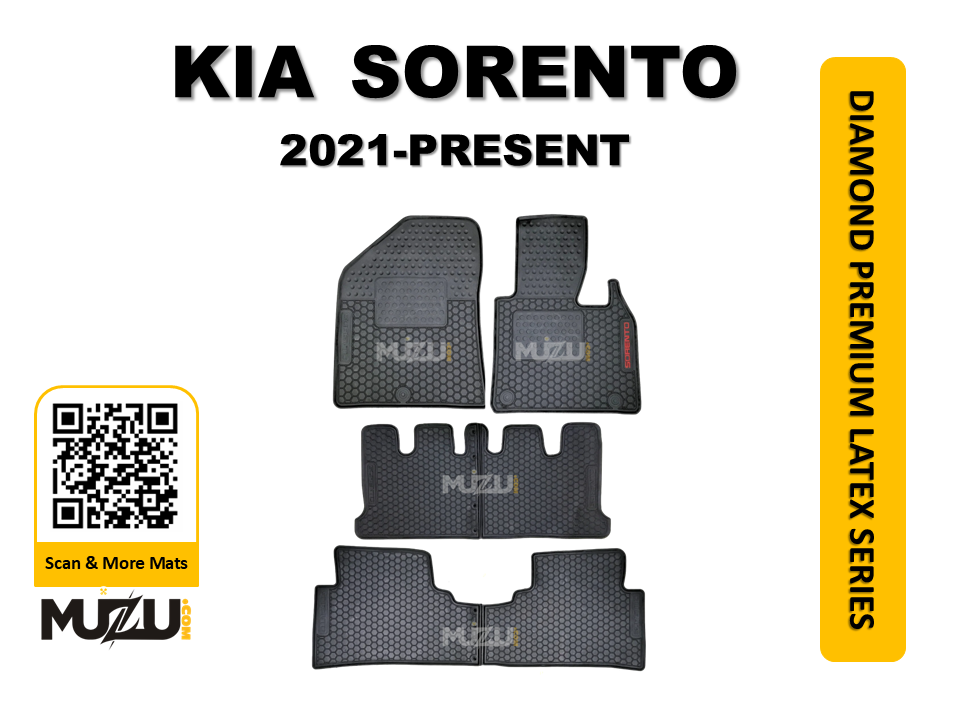 KIA Sorento Premium Latex PVC Car Floor Mats (2021–Present) – Custom Fit