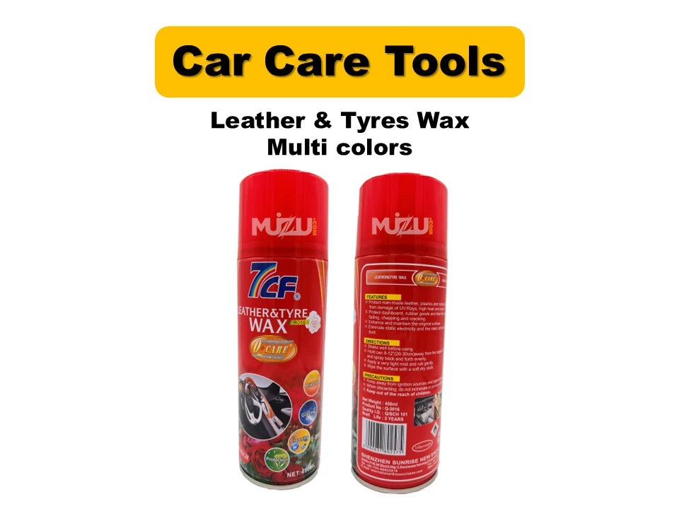 Leather & Tyres Wax (7CF) โ Premium Shine & Protection Spray for Car Interior & Tires (Genuine Quality)