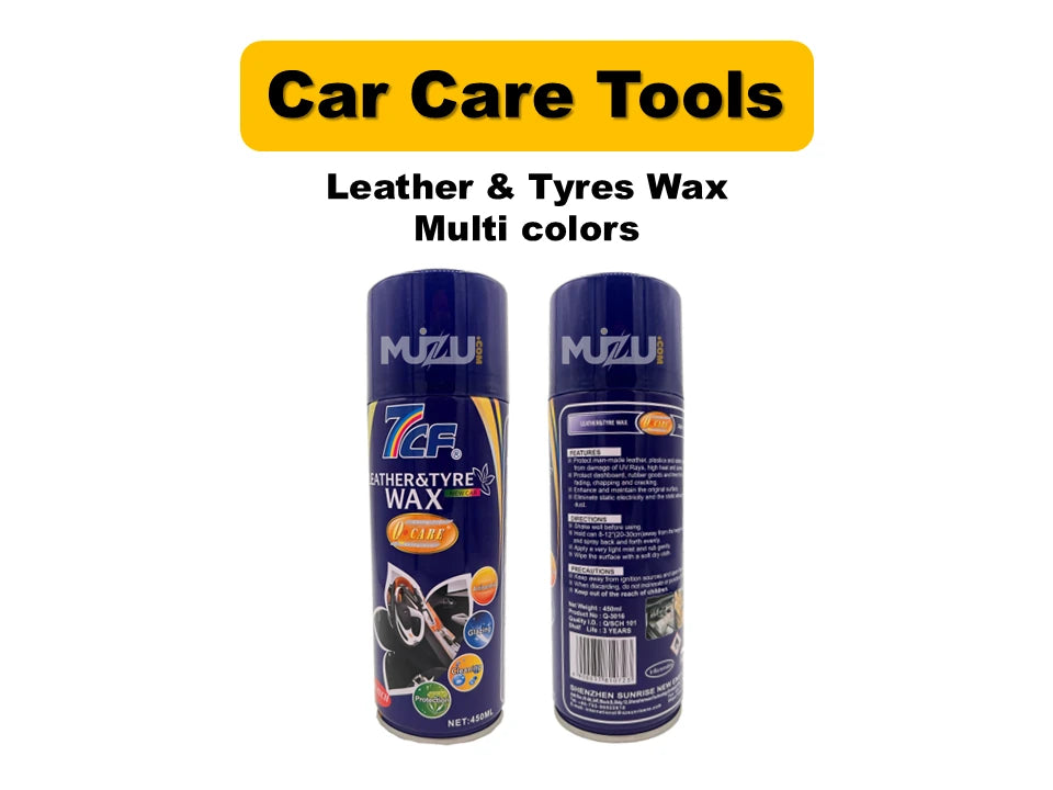 Leather & Tyres Wax (7CF) โ Premium Shine & Protection Spray for Car Interior & Tires (Genuine Quality)