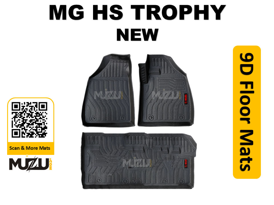 MG HS 9D Plastic Car Floor Mats (2025) – Heavy Duty TPE Custom Fit