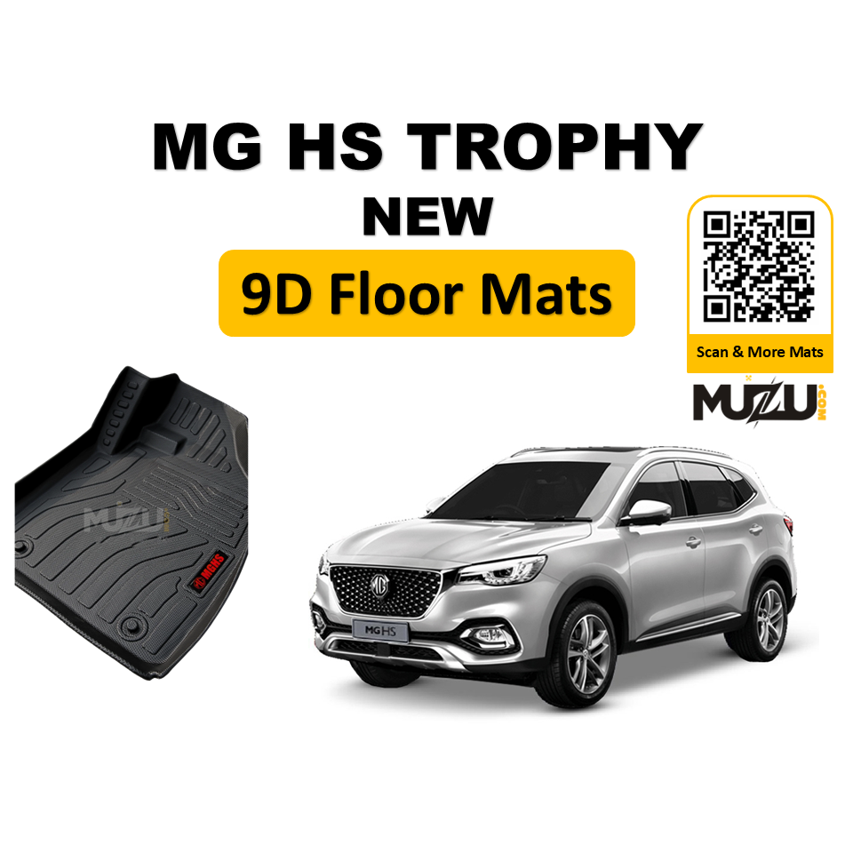 MG HS 9D Plastic Car Floor Mats (2025) – Heavy Duty TPE Custom Fit