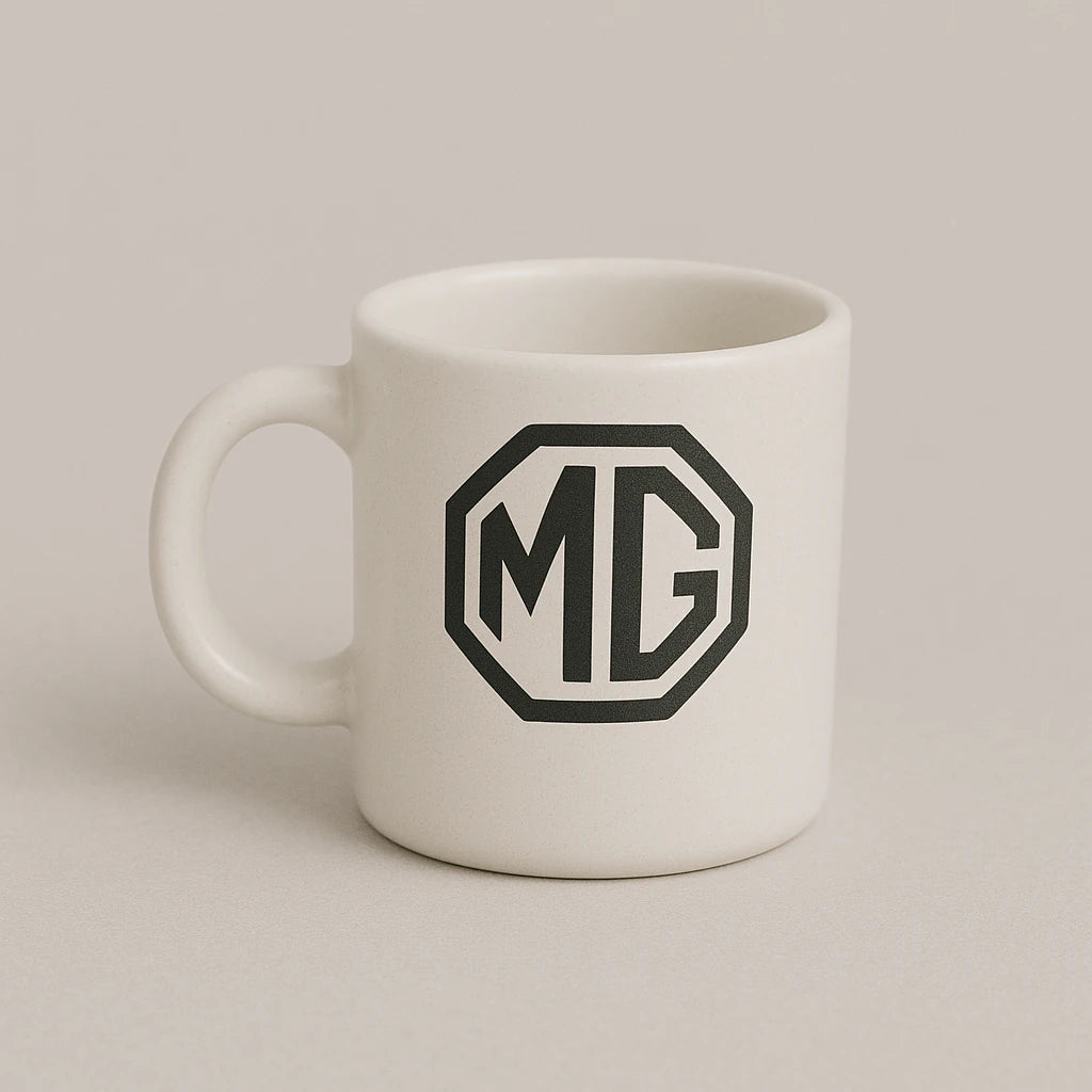 MG Logo Mug – Premium White Ceramic Coffee Cup for Car Enthusiasts